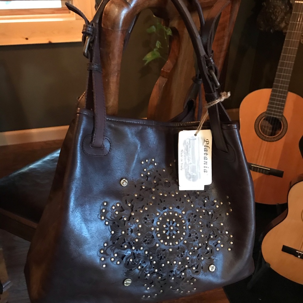 Platania Leather Handbag NWT